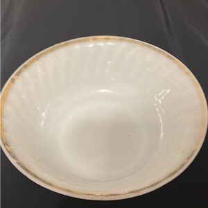 Fire King Ivory Bowl with Gold Trim